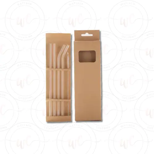 16-Ounce Reusable Glass Drinking Straw Set 1