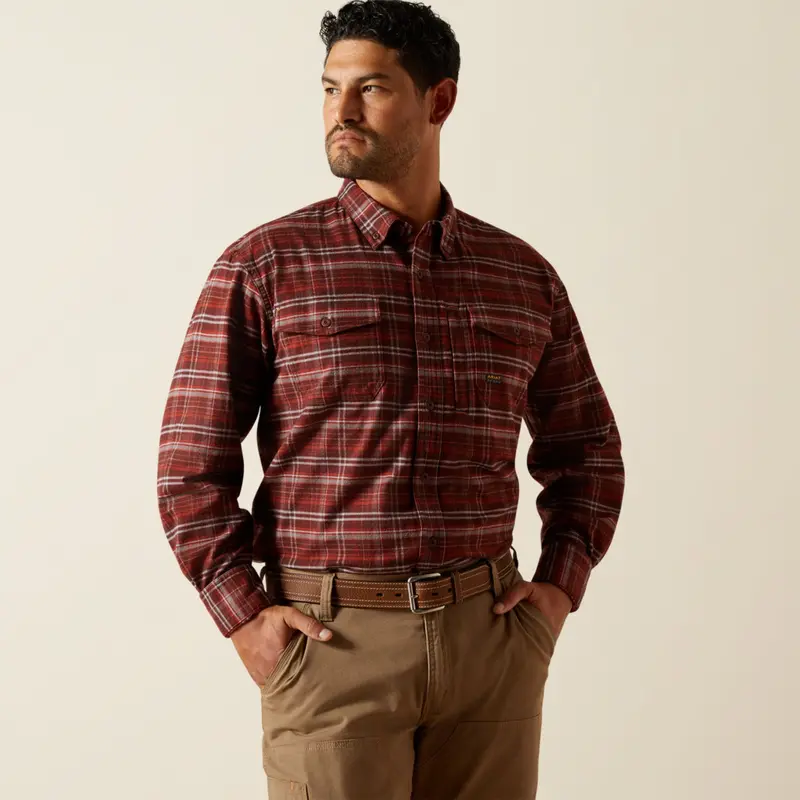 Ariat Rebar Flannel Work Shirt – Men'S Durastretch Long Sleeve 1