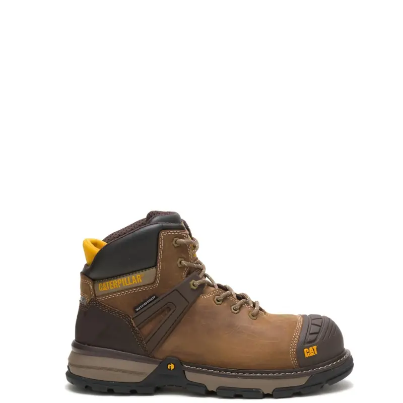 Cat Excavator Superlite 6-Inch Waterproof Work Boots For Men – Carbon Composite Toe, Eh Rated 1
