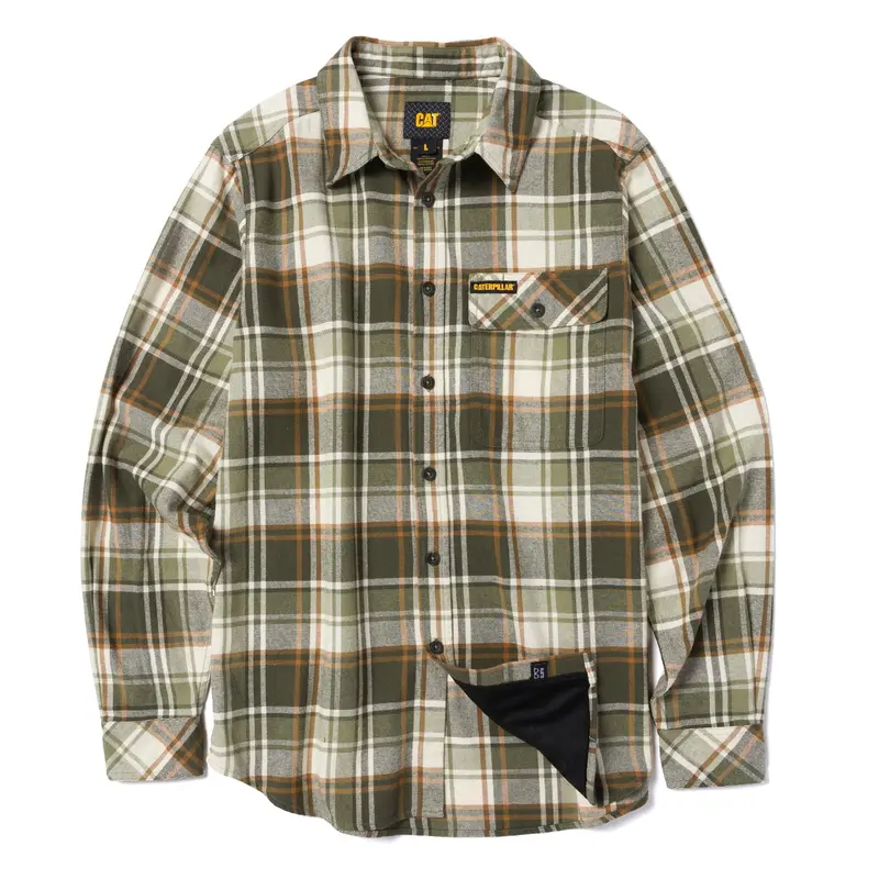 Cat Long Sleeve Button-Up Flannel Work Shirt For Men 1