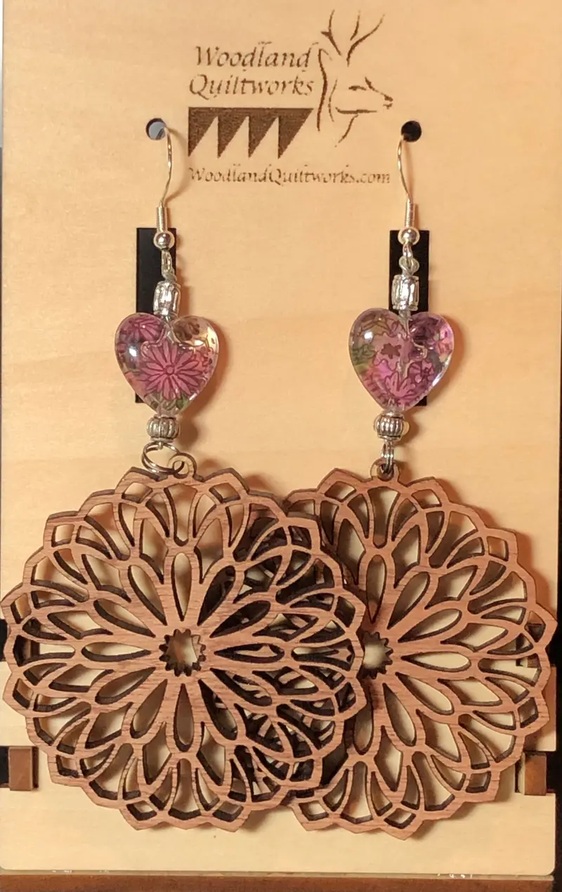 Contemporary Mandala Wooden Dangle Earrings – Style 20-10030 1