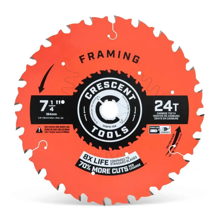 Crescent Csbfr 24-Tooth Nailslicer Framing Blade For Circular Saws 2