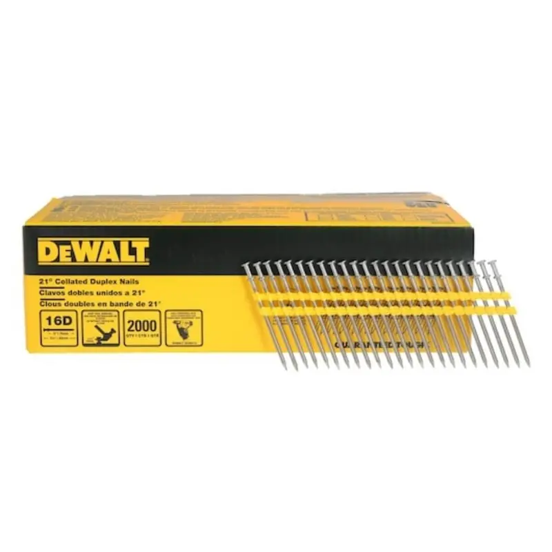 Dewalt 21° Plastic-Collated 16D Duplex Nails – 2,000-Pack For Framing 1