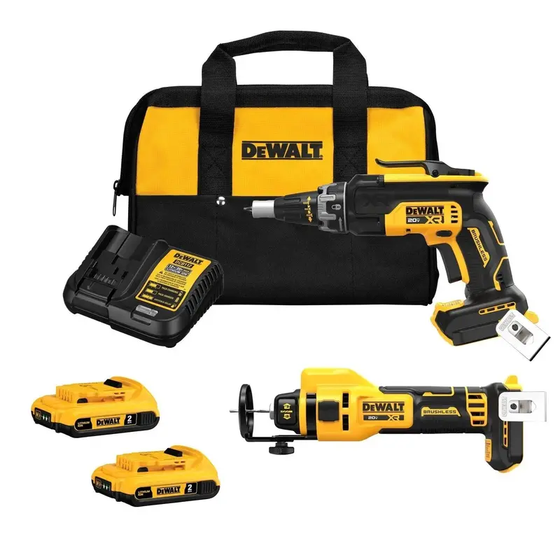 Dewalt Dck265D2 20V Max Xr Brushless Drywall Screw Gun & Cut-Out Tool Combo Kit With 2.0Ah Batteries 1