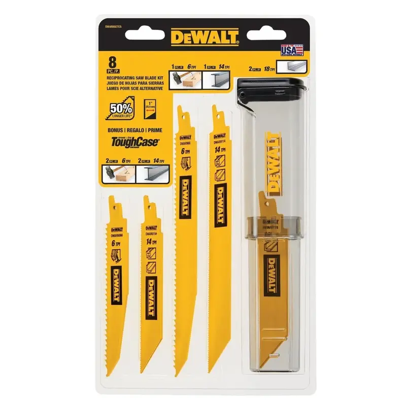 Dewalt Dwar8Setcs 8-Piece Reciprocating Saw Blade Kit With Storage Case 1