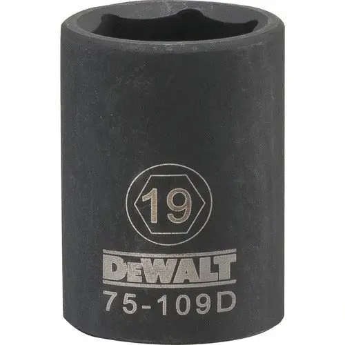 Dewalt Dwmt75109Osp 1/2" Drive 6-Point Impact Socket — 19 Mm Metric, Industrial-Grade Strength 1