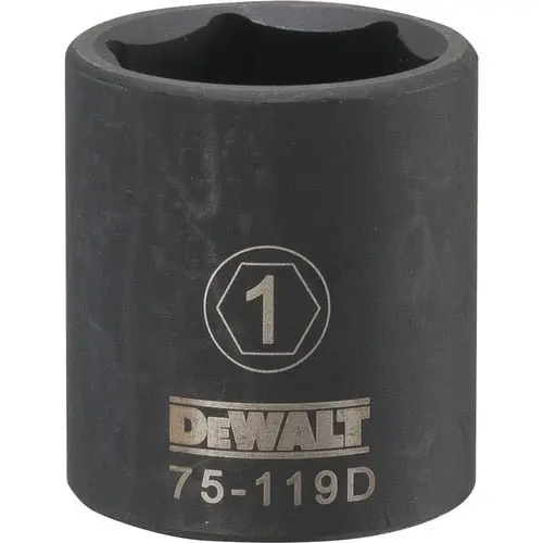 Dewalt Dwmt75119Osp 1/2" Drive 6-Point Impact Socket — 1" Sae, Standard-Length Hex Configuration 1