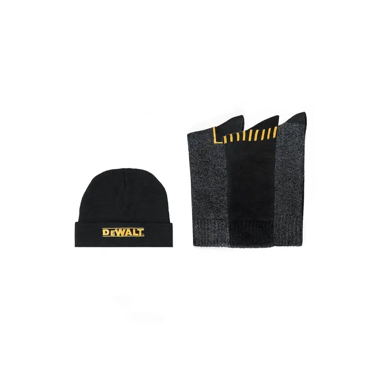 Dewalt Dxsc152: Men’S 3-Pack Crew Socks With Knitted Black Tuque 1
