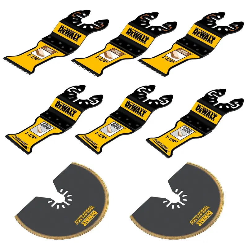 Dewalt Oscillating Multi-Tool General Purpose Blade Set — 8-Piece Assortment 1