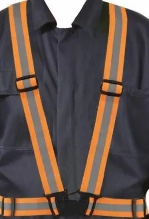 Dynamic Safety Tshg33 Lsash Traffic Sash Belt – Orange/Silver/Orange, Large Size 1