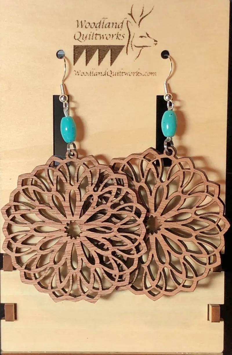 Eco-Friendly Mandala Wooden Dangle Earrings – Style 20-10034 1