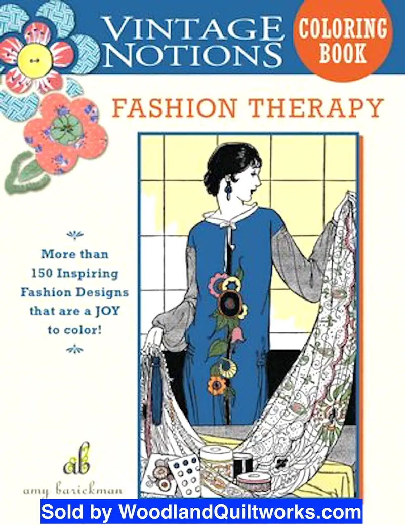 Fashion Therapy: Vintage Notions Coloring Book By Amy Barickman 1