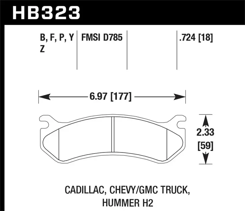 Hawk Hps Front Brake Pads – Performance Ceramic Compound, 0.724" Thickness (Hb323F.724) 1