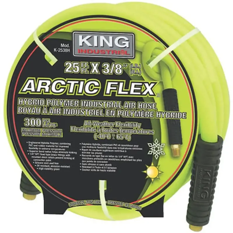 King Canada K-2538H 3/8-Inch X 25-Foot Arctic Flex Industrial Air Hose – 300 Psi Rated 1