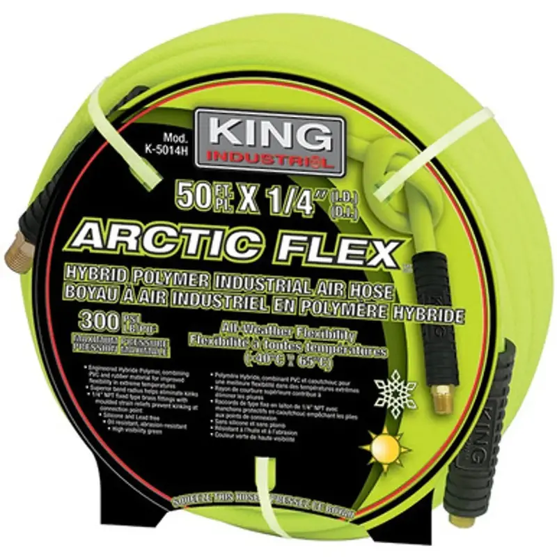 King Canada K-5014H Arctic Flex Air Hose – 1/4" X 50', -40°C To 65°C Rated 1