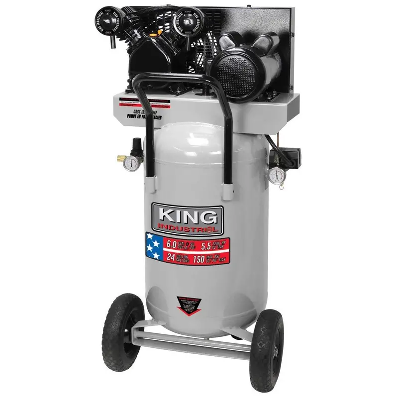 King Canada Kc-3124V2 24-Gallon Air Compressor – 5.5 Peak Hp, Vertical Tank 1