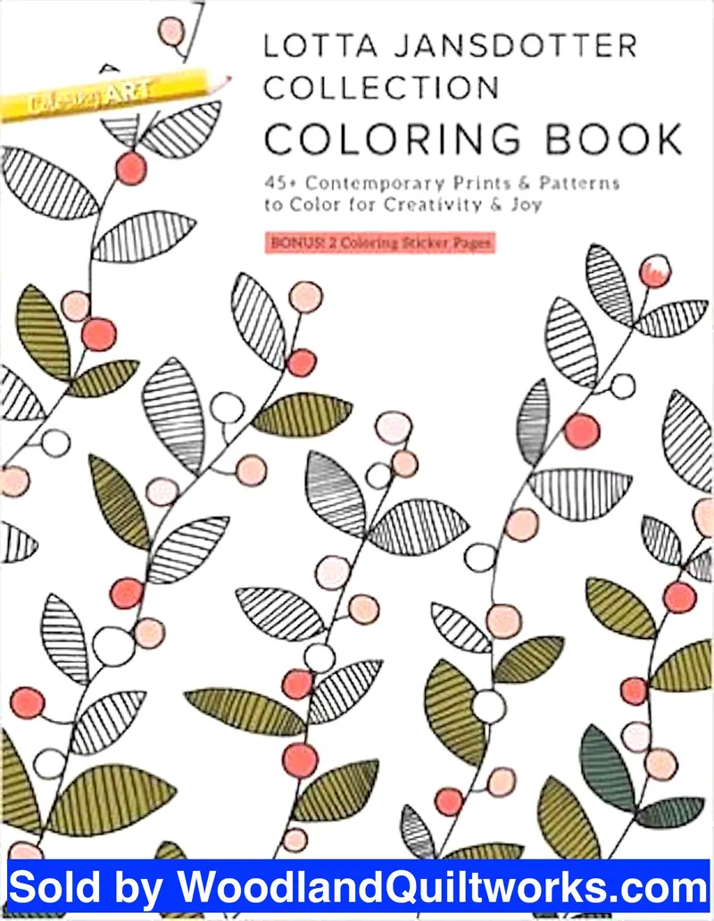 Lotta Jansdotter Artistic Coloring Book For Quilters & Crafters 1