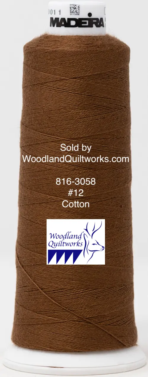 Madeira Burmilana Cotton #12 Embroidery Thread – Caramel Brown (816-3058) 1