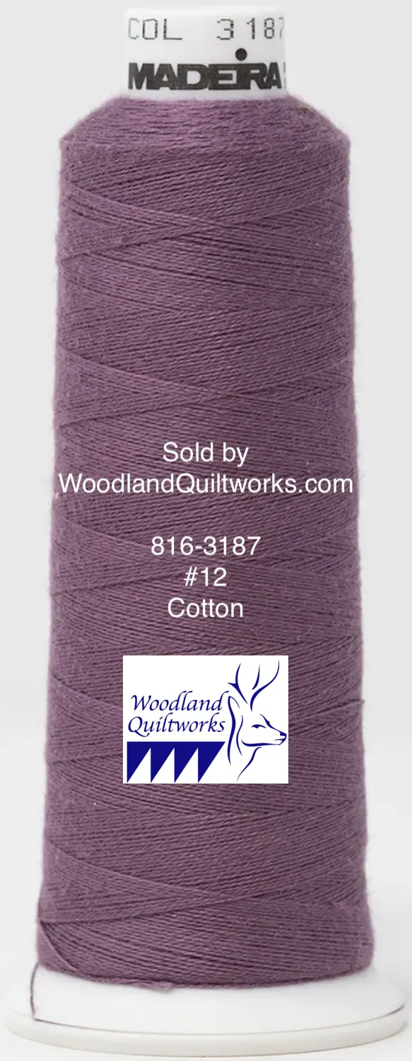 Madeira Burmilana Cotton #12 Embroidery Thread – Lavender Purple (816-3187) 1