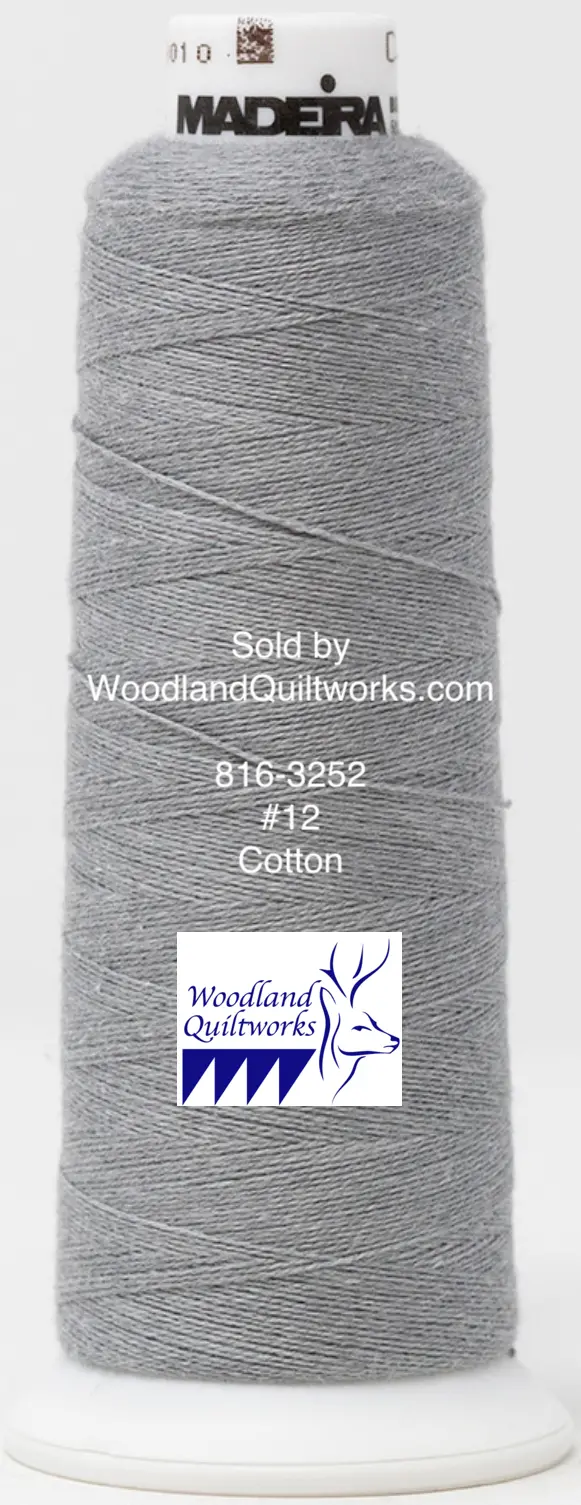 Madeira Burmilana Cotton #12 Embroidery Thread – Light Grey Melange (816-3252) 1
