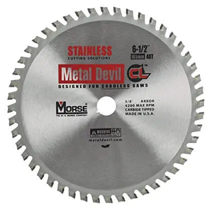 Morse 6-1/2" 48-Tooth Stainless Steel Cutting Saw Blade 1