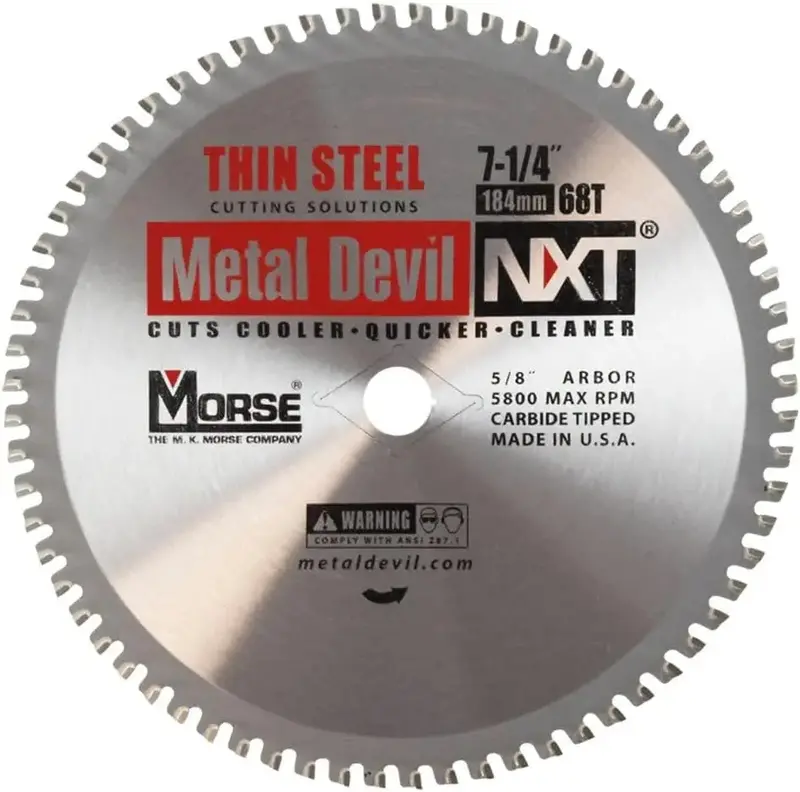 Morse Csm72568Ntsc 7-1/4" 68-Tooth Thin Metal Cutting Saw Blade 1