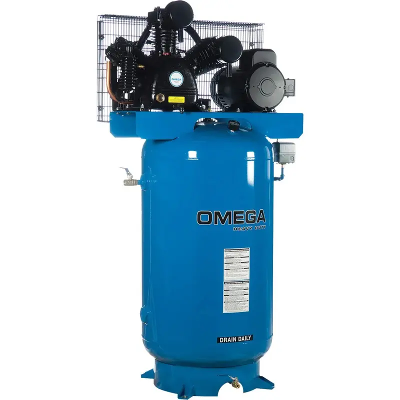 Omega Tk-5080V-01M 5-Hp 230V Single-Phase 80-Gallon Vertical Air Compressor With Motor Starter 1