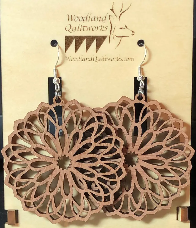 Organic Mandala Wooden Dangle Earrings – Style 20-10032 1