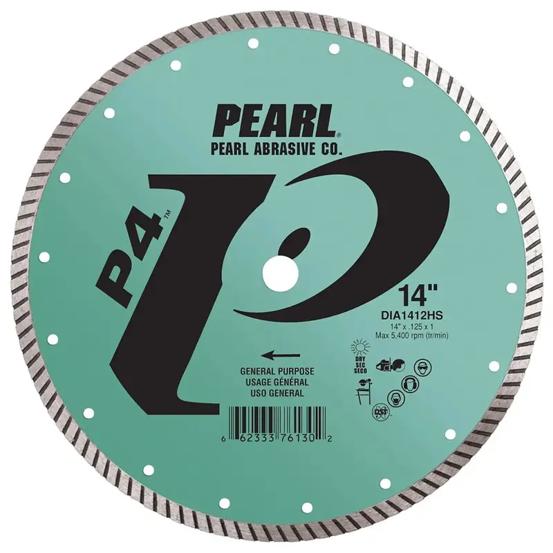 Pearl Dia1412Hs P4 Gp High-Speed Turbo Wet/Dry Diamond Blade – 14 Inch 1