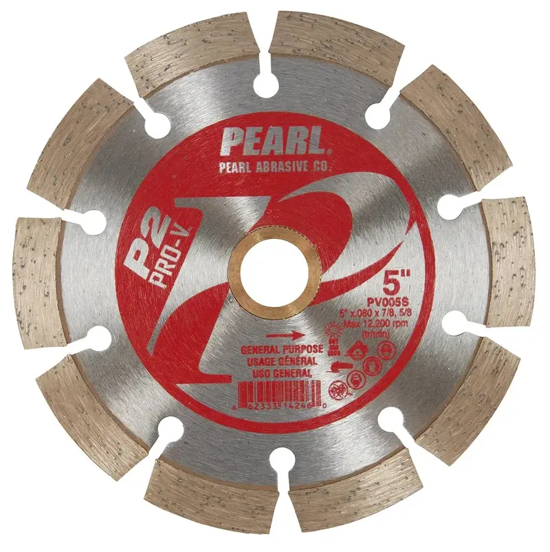 Pearl Pv005S 5" X 0.080" X 7/8"–5/8" Segmented Diamond Blade 1