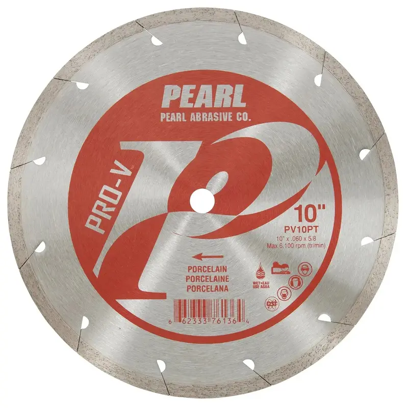 Pearl Pv10Pt 10" X 0.060" X 5/8" Diamond Blade For Porcelain Tile & Stone 1