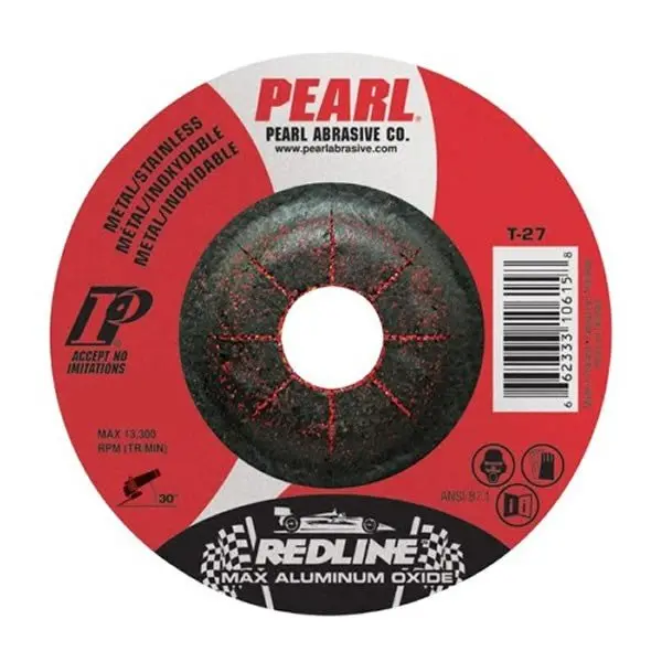Pearl Redline 5" X 1/4" X 7/8" Aluminum Oxide Type 27 Grinding Wheels – Dcred50 (Pack Of) 1