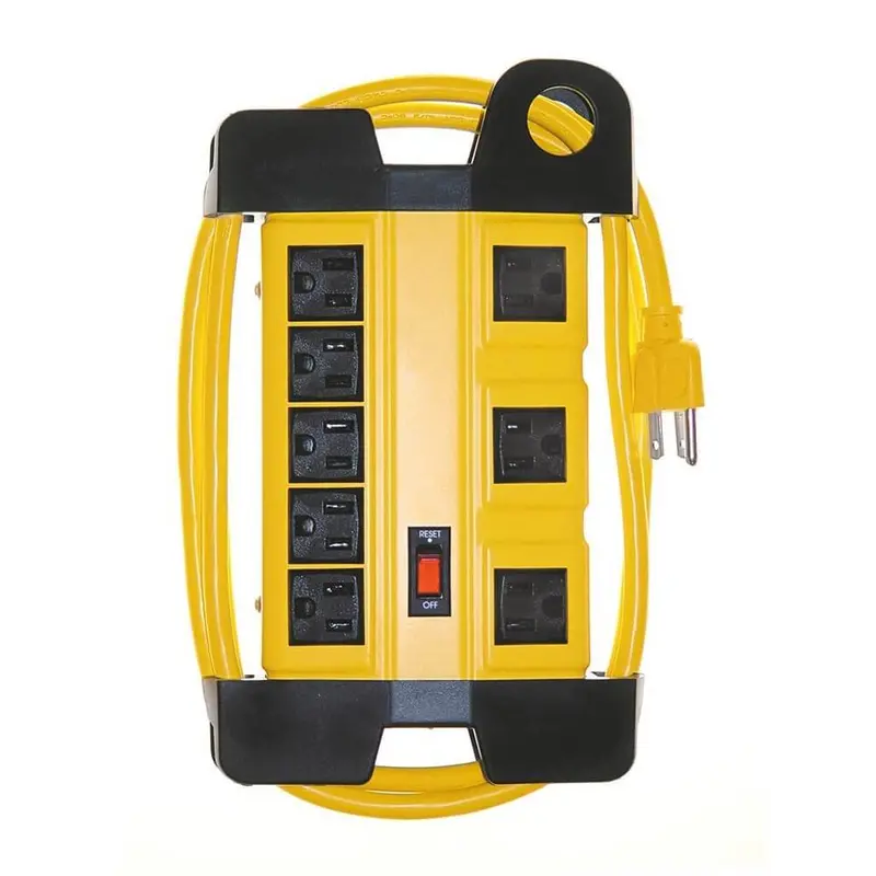 Prime Pb801130 8-Outlet Heavy-Duty Metal Shop Box – 5+3 Configuration With 6-Foot Cord 1