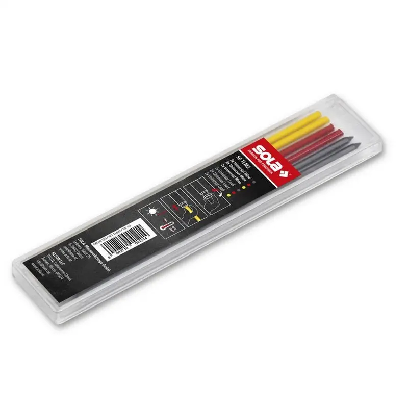 Sola Sgtlm2 6-Pack Lead Refills – 2 Graphite, 2 Yellow, 2 Red 1