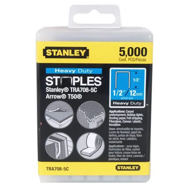 Stanley Tra708-5C 5,000-Piece Bulk Pack Of 1/2-Inch Heavy-Duty Staples 1