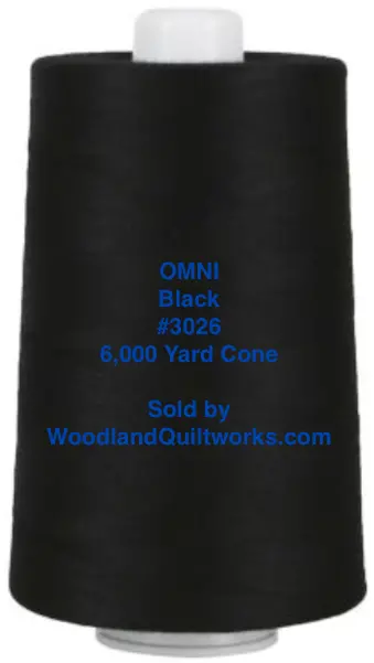 Superior Threads Omni #3026 Black Polyester Thread – 6,000-Yard Cone 1