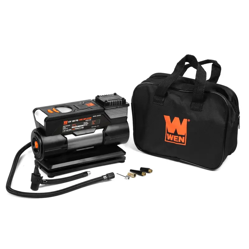 Wen Aa2230 12V Portable Air Compressor – 100 Psi, 1.25 Cfm Tire Inflator With Carry Case 1