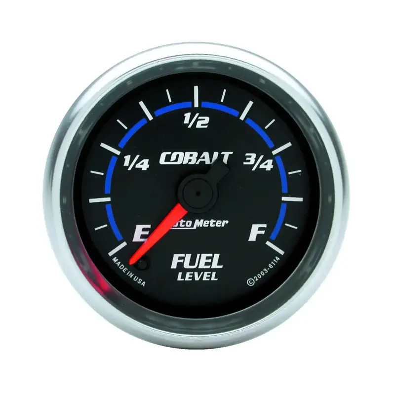 Autometer 6114 Cobalt Fuel Level Gauge – 2-1/16", Programmable 0–280 Ohm Output 1