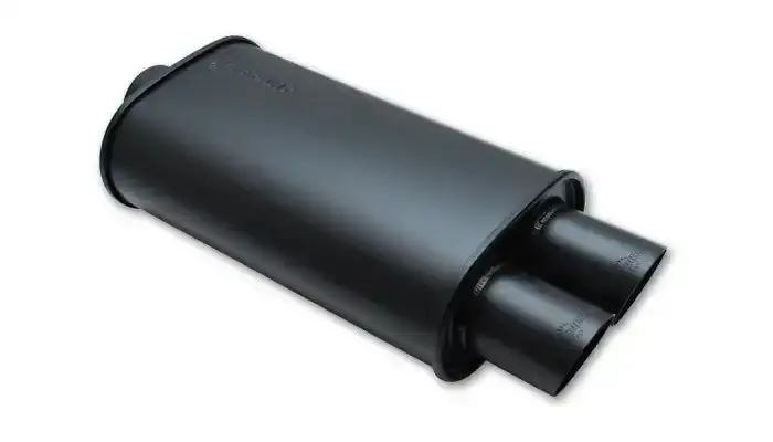 Black Oval Flat Exhaust Muffler – 2.5-Inch Diameter 1