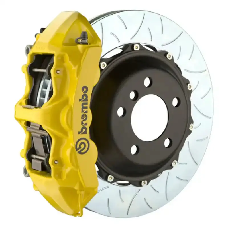 Brembo 78–79 Porsche 930 Front Gt Big Brake Kit: 355X32Mm Slotted Two-Piece Rotors, Yellow Calipers 1