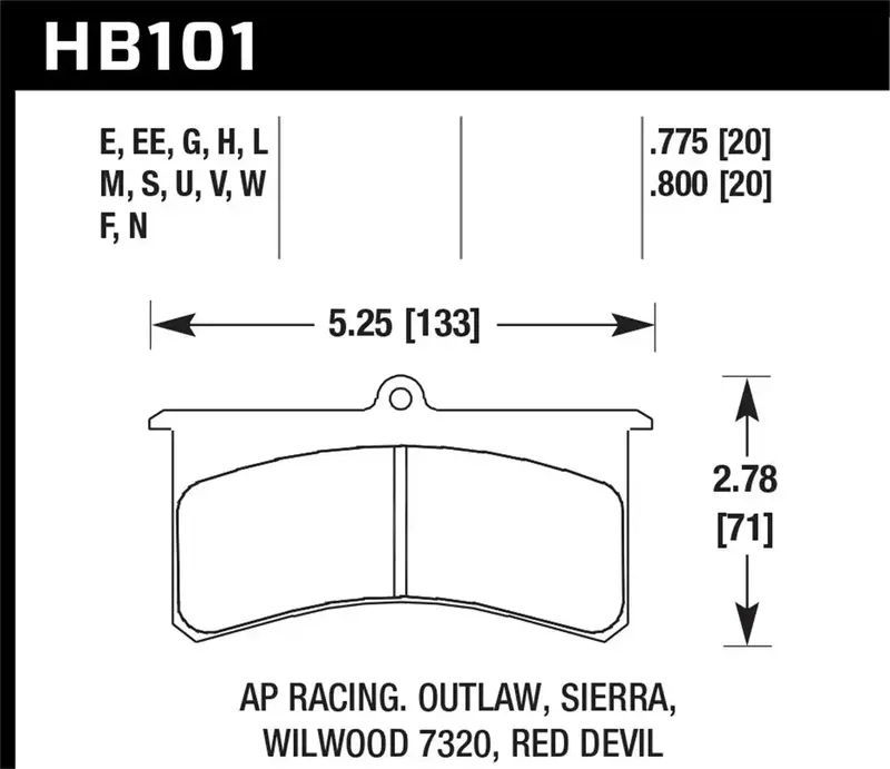 Hawk Performance Dtc-60 Brake Pads Hb101G.800 – 0.800-Inch Thickness For Wilwood, Ap Racing & Sl Outlaw Calipers 1