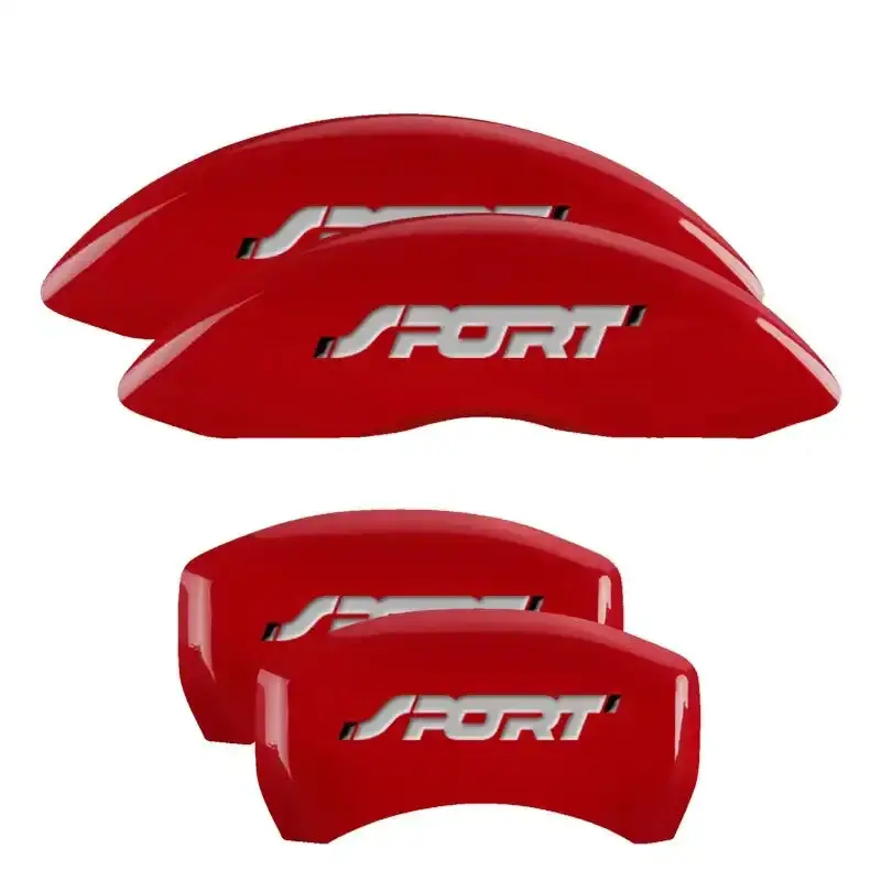 Mgp Engraved 4-Piston Caliper Covers – Front And Rear, Oval Ford Logo, Ford Red With Silver Accents 1