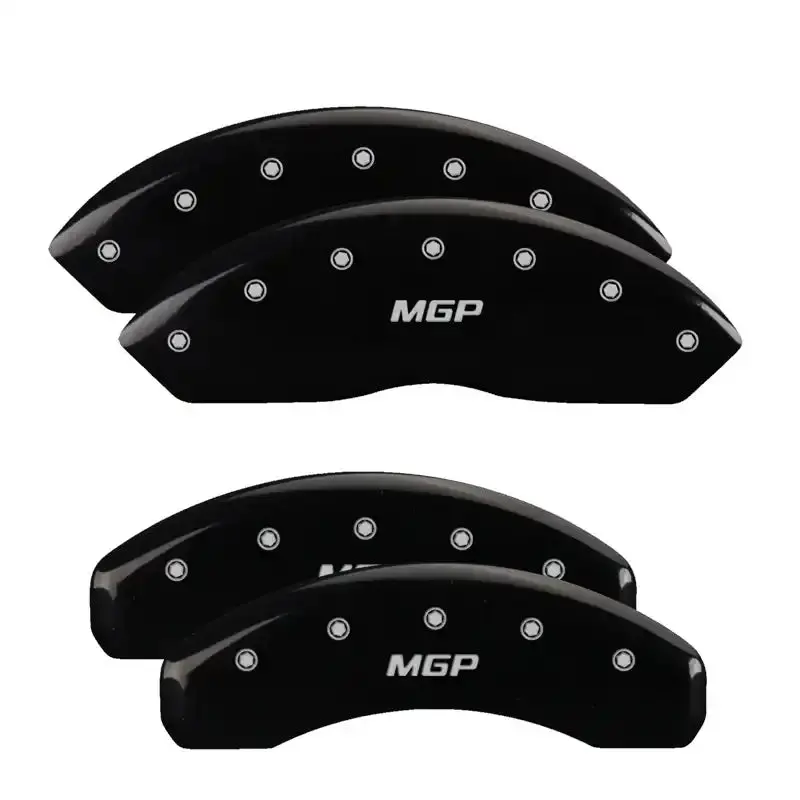 Mgp Engraved 4-Piston Caliper Covers – Front And Rear, Red Finish With Silver Accents 1