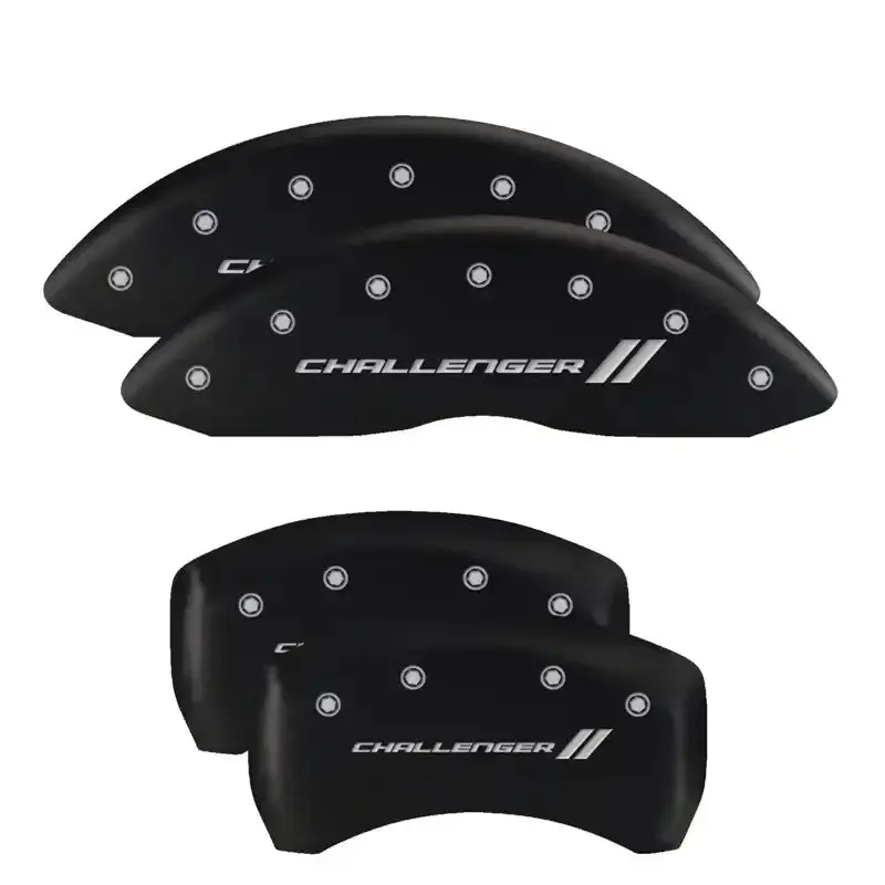 Mgp Engraved Caliper Covers – Mopar-Compatible, Black Finish With Silver Accent, Front & Rear Set 1